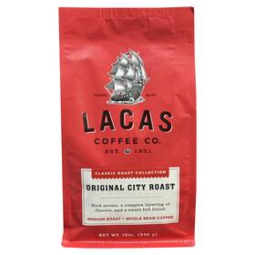 Lacas 669392112045 Coffee Co Original City Roast Whole Bean 12 Oz Bag