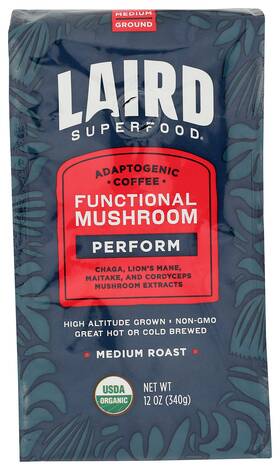 74313 Laird Superfood Functional Mushroom Ground Coffee Medium Roast 12 Oz