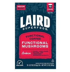 Laird Superfood 810005132824 Organic Functional Coffee K-cups Mushrooms 10 - 0