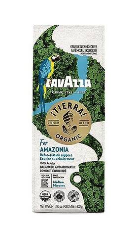 Lavazza 041953004875 Tierra Organic Amazonia Ground Coffee Medium Roast 10.5 Oz Bag Floral Not