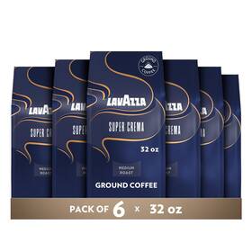 Lavazza 041953006558 Medium Roast Ground Coffee Arabica Robusta Blend 32 Oz Bag Pack Of 6