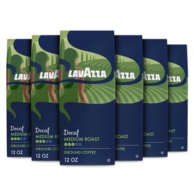 Lavazza 041953006831 Decaf Ground Coffee Medium Roast 100% Arabica 12 Ounce Pack Of 6