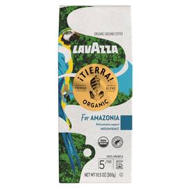 Lavazza 445004412474 Tierra Organic Amazonia Ground Coffee Medium Roast 10.5 Oz Bag Floral