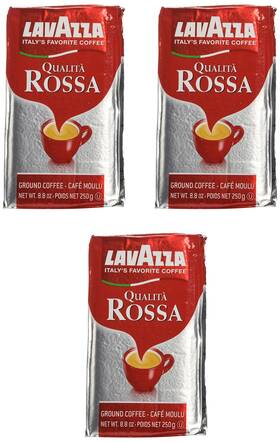 3615 Lavazza 796433849353 Qualita Rossa Ground Coffee 8.8 Oz Brick Pack Of 3