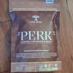419724 Life Wise Perk Coffee Colombian And Mushroom Blend Organic 30 Servings