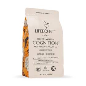 Lifeboost 850050015949 French Vanilla Mushroom Coffee 12 Oz - Low Acid Nootropic