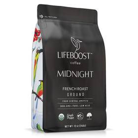 Lifeboost 860003438565 Midnight French Roast Coffee Ground Nongmo Single Origin Usda Orga