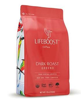 Lifeboost 860004198529 Coffee Dark Roast Ground - Low Acid Single Origin Usda Organic