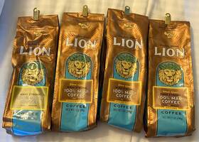 Lion 079975208827 4 Pack 100% Maui Coffee Medium Roast 2 Ground And Whole Bean 7oz Each