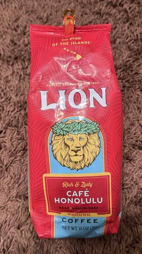 Lion Coffee 079975400481 Rich And Zesty Caf Honolulu Ground Medium Dark Roast 10oz 02/19/26