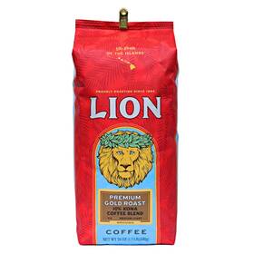 1248634 Lion Coffee Kona Blend 24 Ounce Premium Gold Roast Medium Light