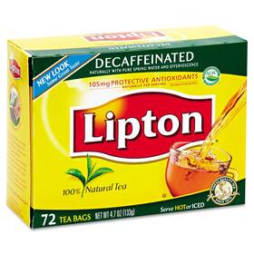 Tjl00290 Lipton Tea Bags Decaffeinated 72/box 290