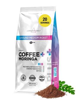 Livingood Daily 665878305574 Medium Roast Coffee 12 Oz - Low Acid Organic Blend Moringa