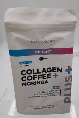 2027 Livingood Daily 665878305963 Instant Vanilla Collagen Coffee Moringa Exp 5/2027 7.76oz
