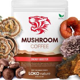 Loko Nature 426835913361 Tiger Organic 5 Mushroom Instant Coffee 30 Servings With 100% Arabica Imm