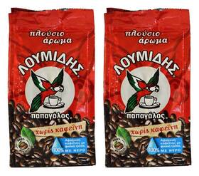 Loumidis 683405568070 Greek Ground Coffee Papagalos Traditional Decaf 2 Pack 3.4 Ounces