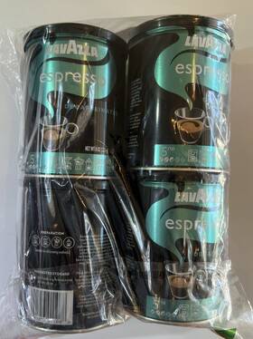 Luigi Lavazza S.p.a. 629722833880 Four Tins Of Espresso Decaffeinated Medium Roast Ground Coffee - 8oz Ea