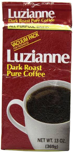 Luzianne 047900117230 Pure Coffee Dark Roast Ground 13oz Bag Pack Of 4
