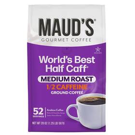 Mauds 850044272112 Half Caff Medium Roast Ground Coffee 1 Bag 20oz 100% Arabica 52