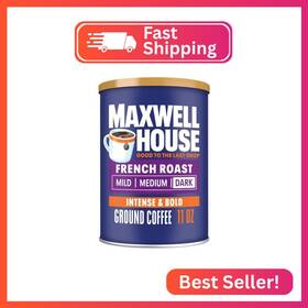 00043000029244 Maxwell House French Blend Ground Coffee Bold Roast 11 Ounce Canister