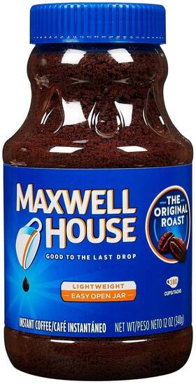 00043000093550 Maxwell House Instant Coffee Original Roast 12 Oz Jar - 180 Cups Smooth And Rich