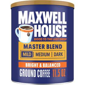 00043000056790 Maxwell House 043000056790 Master Blend Light Roast Ground Coffee 11.5 Oz Canister