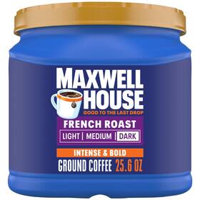Maxwell House 100136454514 French Roast Dark Ground Coffee 25.6 Ounce Canister