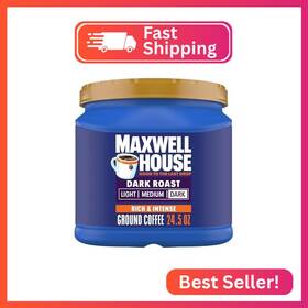 Maxwell House 10043000070304 Dark Roast Ground Coffee 24.5 Oz Canister