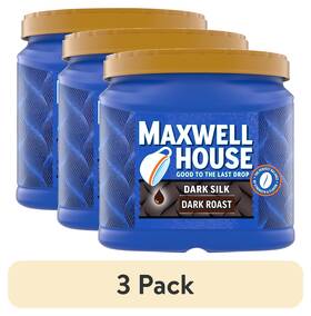 Maxwell House 463359777298 3 Pack Dark Silk Roast Ground Coffee Rich And Full Bodied 24.5 Oz Canister