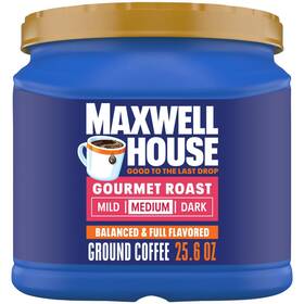 Maxwell House Mhgr256 Gourmet Roast Medium Ground Coffee 25.6 Oz Canister