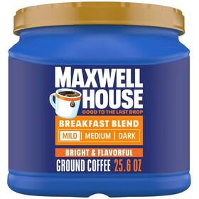 Wal-108758367 Maxwell House Light Roast Breakfast Blend Ground Coffee 25.6 Oz. Canister