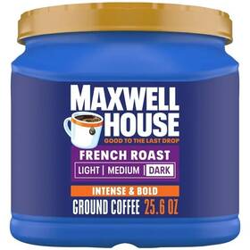 Wal-190340117 Maxwell House Dark French Roast Ground Coffee 25.6 Oz. Canister