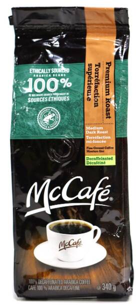 Mccafe 663447608224 Medium Dark Decaf Ground Coffee 340g/12 Oz. Imported From Canada