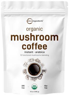 Micro Ingredients 850056167352 Organic Instant 10 In 1 Mushroom Coffee Powder 14 Ounce 158 Servings Wei