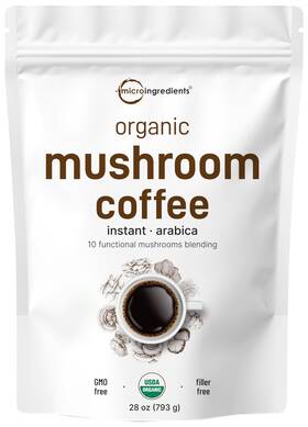 Mic-0794 Micro Ingredients Organic Instant 10 In 1 Mushroom Coffee Powder 28 Ounce 317 Servings Wei