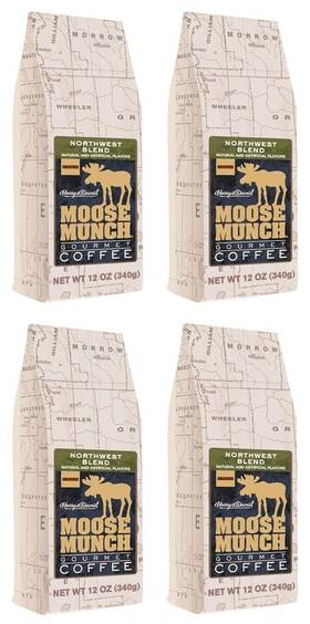 Moose Munch 689380927871 Ground Coffee By Harry And David 4/12 Oz Bags Northwest Blend