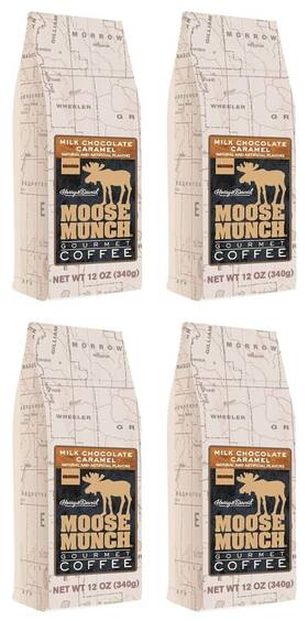 Moose Munch 689380927932 Ground Coffee By Harry And David 4/12 Oz Bags Milk Chocolate Caramel