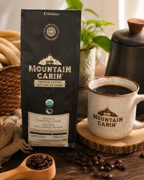 Mountain Cabin 445013470403 Organic Ground Coffee 10 Oz M Dium Dark Roast