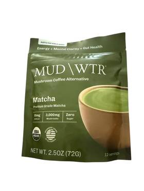 Mud Wtr 850003033518 Rise Matcha Chai Mushroom Powder 2.5 Oz Lion S Mane Cordyceps 12 Serve