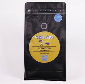 Nerd Java 659048338851 Colombian Ground Bean Dark Roast Coffee Specialty