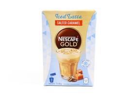 Nescafe 613287935700 Iced Latte Salted Caramel Instant Coffee Sachets 7ct X 14g Exp 03/2024