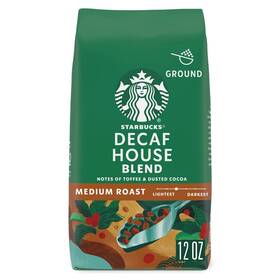 Nestle Usa Inc 313112268252 Starbucks Decaf House Blend Ground Coffee Medium Roast Hot Or Iced 12