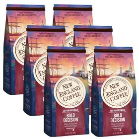 New England Coffee 313030185129 Bold Decision Dark Roast Ground 10oz Bag Pack Of 6