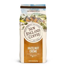 New England Coffee 445030445484 Ground Hazelnut Cr Me Medium Roast 18oz Bag Pack Of