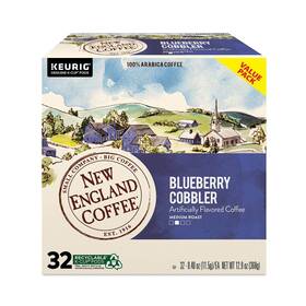 New England Coffee 787780601282 Blueberry Cobbler Medium Roast Single Serve Pods 32ct Box Pack Of 1