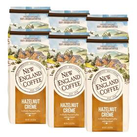 8c-rqwr-3nuc New England Coffee Hazelnut Cr Me Medium Roast Ground 11oz Bag Pack Of 6