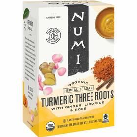 Num10550 Numi Organic Tea Turmeric Three Roots 1.42 Oz. 12/bx Multi 10550
