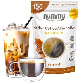 Nummy Creations 627987791372 150 Cup Caramel Instant Caffeine-free Coffee Alternative With