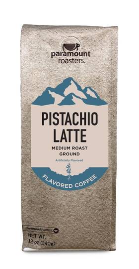 Paramount Roasters 022944219867 Pistachio Latte Flavored Ground Coffee 1-12oz Bag Medium R
