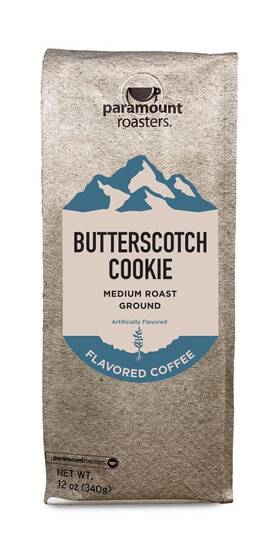 Paramount Roasters 022944219874 Butterscotch Cookie Flavored Ground Coffee By 1-12oz Bag Medium Roast Param